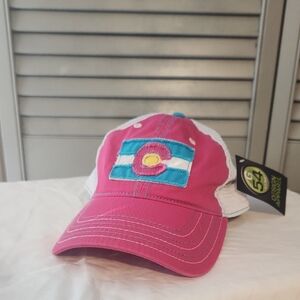 NWT Design Apparel Colorado Trucker Hat Pink White